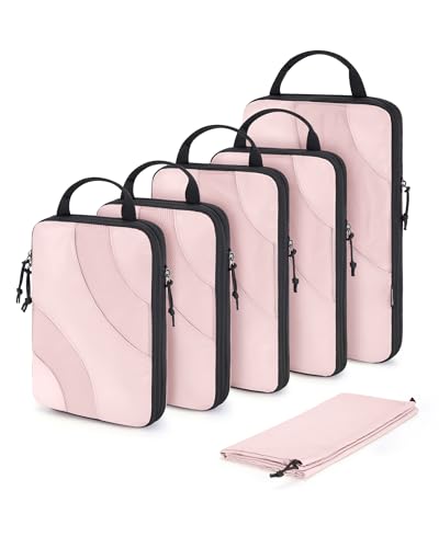BAGSMART Compression Packing Cubes, 6 Set/4 Set/2 Set Travel Packing Cubes for Carry on Suitcases, Compression Suitcase Or...
