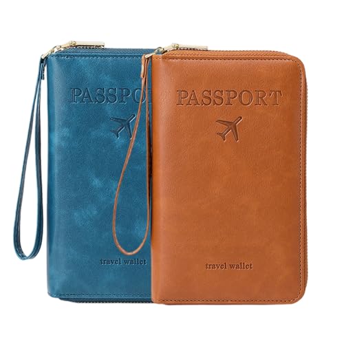 Multi-Functional RFID Passport Wallet, RFID Passport Holder for Wallet, Essential Travel Anti-Theft Wallet Storage Case, A...