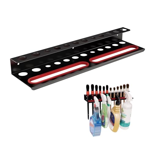 Vakonyx Wall Mount Brush & Spray Bottle Holder Combo Rack for Garage, Detailing Organizer with Mounting Hardware - Holds 1...
