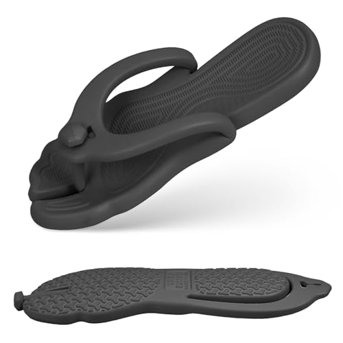 Rosoz Flip Flops for Women Men Foldable Travel Slippers Lightweight Shower Shoes Non-Slip Quick-Dry Bathroom Camp Beach Sa...