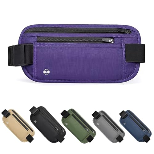 vshougou Purple Hidden Money Belt for Travel for Men, Waist Wallet Anti Theft, RFID Passport Holder For Travel Men Or Wome...