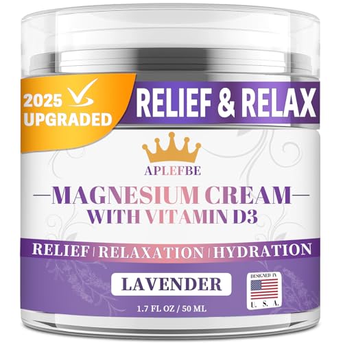 APLEFBE 5-In-1 Magnesium Cream-Magnesium Lotion for Sleep Soothing Discomfort, Moisturing&Hydrating with Lavender, Vitamin...