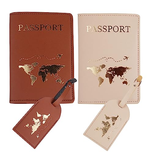 Snogisa Passport Wallets Travel Holder Set,his and her passport holder and luggage tags,honeymoon essentials,newlywed trav...