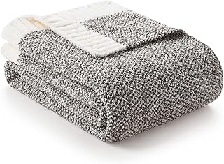 Snuggle Sac Grey Throw Blankets for Couch, Super Soft Warm Blankets Cozy Knit Fuzzy Plush Lightweight Throws for Sofa, Be...