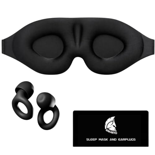 Sleep Mask with Noise Canceling Earplugs | Soft Sleep Mask and Earplugs for Good Sleep, Snoring, Travel, Study, Meditation.
