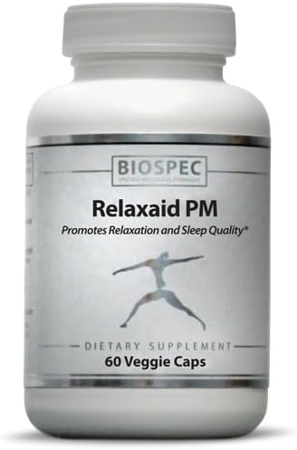 BIOSPEC NUTRITIONALS RELAXAID PM - Melatonin, Saffron, Ashwagandha, Valerian, Passionflower, Apigenin, Sleep Support