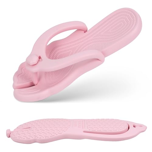 Rosoz Flip Flops for Women Men Foldable Travel Slippers Lightweight Shower Shoes Non-Slip Quick-Dry Bathroom Camp Beach Sa...
