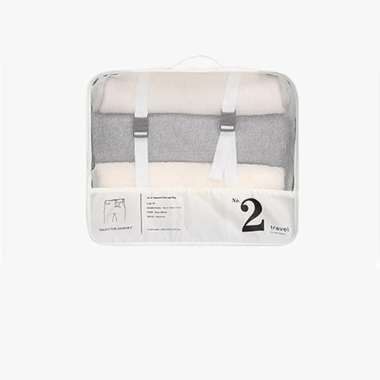 Versatile Travel Storage Bag – Multipurpose Polyester Zipper Organizer for Clothes & Luggage (White)