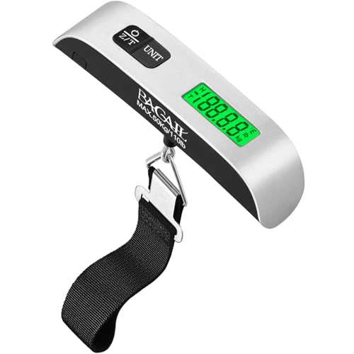 BAGAIL Digital Luggage Scale, 110lbs Hanging Baggage Scale with Backlit LCD Display, Portable Suitcase Weighing Scale, Tra...