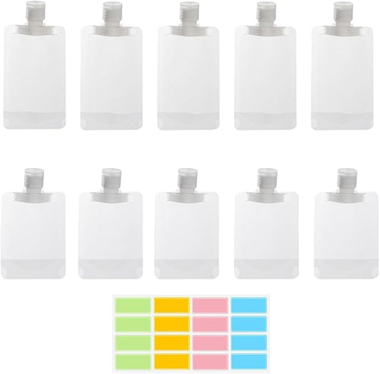 NaYiissi 10pcs Travel Pouches for Toiletries, Leak Proof Travel Fluid Makeup Packing Bag, TSA Approved Squeeze Liquid Pouc...