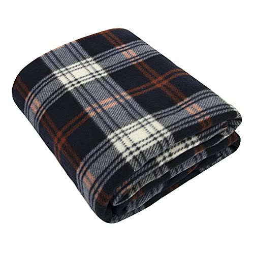 Trail maker 50x60 Throw Blankets, Plaid Fleece Throw Blankets for Bedroom, Couch, Livingroom, Chair, Pets, Outdoors