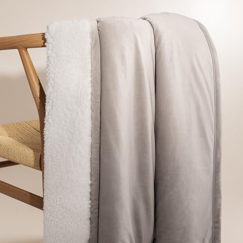 UGG Bliss Throw Blanket Plush Soft Fleece Fluffy Blankets for Bed or Couch Oversized Warm Reversible Machine Washable Medi...