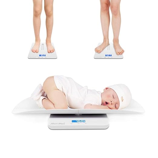 MomMed Baby Scale, Multi-Function Toddler Scale, Baby Scale Digital, Pet Scale, Infant Scale with Hold Function, Blue Back...