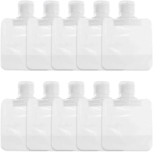 10Pcs 30ml Transparent Portable Fluid Packing Bags, New Travel Size Refillable Empty Squeeze Pouch, Premium Travel Pouches...