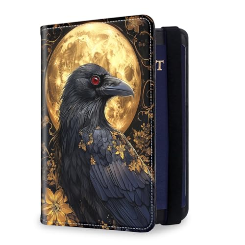 RFID Security Premium Passport and Travel Document Holder Combo, Slim PU Leather Folio Wallet with 3 Card Slots & Boarding...