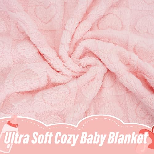 Plush Soft with Heart Checkered Baby Blanket,Fleece Infant Toddler Blankets for Girls Boys,Warm Lightweight Breathable New...