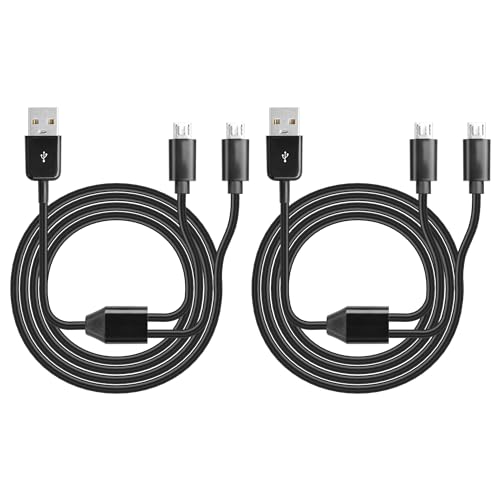 CERRXIAN Micro USB Multi Charging Cable, 3FT USB 2.0 Type A Male to 2 Micro USB Male Splitter Y Data Charge Connector Adap...