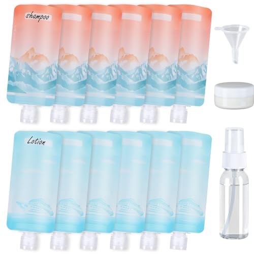 PACKISM 15 Pack Travel Pouches for Toiletries, 3 oz TSA Approved Liquid Containers, Leak Proof Squeeze Bags for Cruise & C...