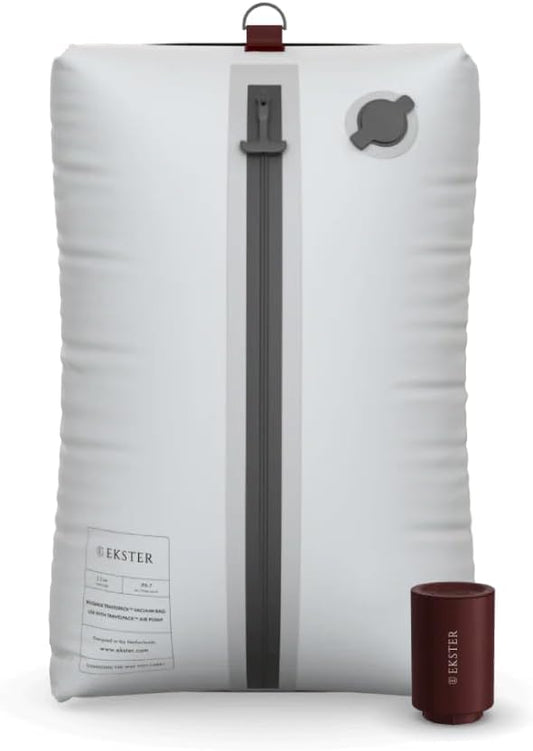 Ekster Vacuum Travel Kit - Odor & Waterproof Anti-Rip Nylon Compression Storage and Organization Travel Vacuum Bags with P...