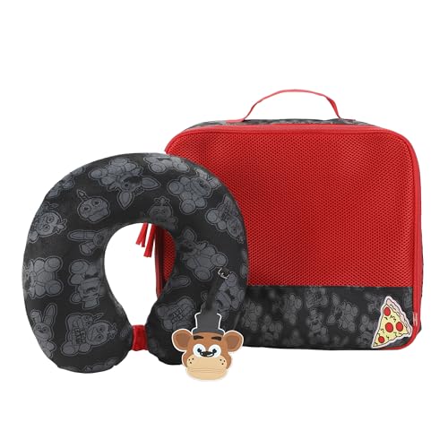 Bioworld Five Nights At Freddy's 3-Piece Neck Pillow Packing Cube & Luggage Tag Travel Set