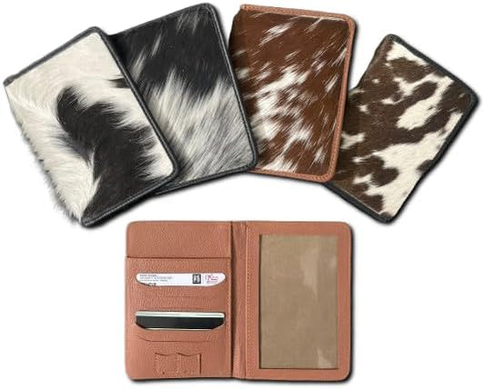 Handmade Cowhide Travel Wallet, Genuine Leather Travel Wallet for Men Women, RFID Blocking Passport Holder, Slim Travel Wa...