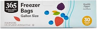365 by Whole Foods Market, Gallon Size Freezer Bags, Double Zipper, 30 Count