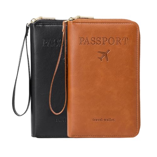 Multi-Functional RFID Passport Wallet, RFID Passport Holder for Wallet, Essential Travel Anti-Theft Wallet Storage Case, A...
