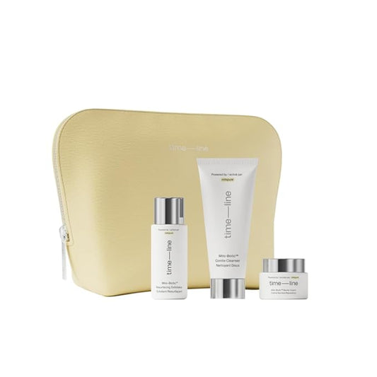 Timeline Mito-Biotic™ Skincare Routine Starter Kit in Travel Case with Gentle Cleanser 50 ml, Resurfacing Exfoliator 30ml...