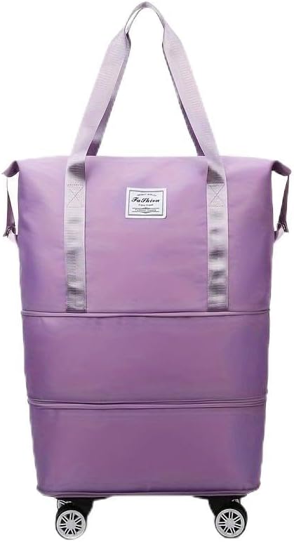 360° Spinner Wheel Duffel Bag, 3-in-1 Expandable Tote & Weekend Luggage with Detachable Strap, Large Capacity Carry-On Bag...