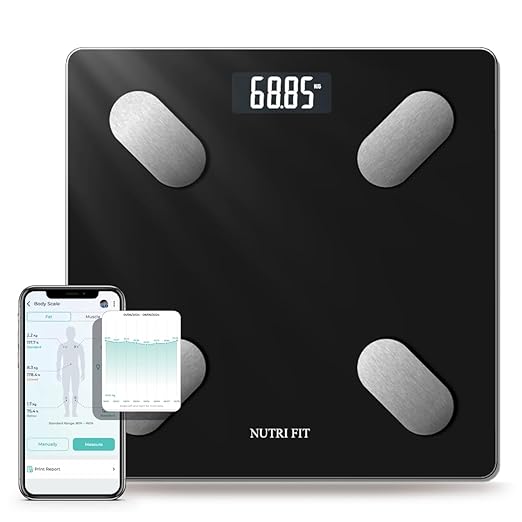 NUTRI FIT Smart Scale for Body Weight Body Composition Monitor, Bathroom Digital Weighing Scale with BMI, Body Fat, Muscle...