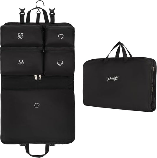 Hanging Packing Cubes,Garment Bags for Travel and Storage, Travel Apparel Bags for Men Women with 5 Solid Color Pockets, S...