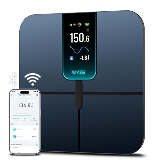 Wyze Scale Ultra, Smart Scale with 4.3" Color Display, Digital Bathroom Scale for Body Weight BMI Muscle Mass Composition,...