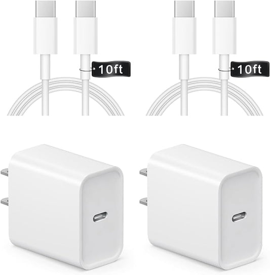 iPhone 17 16 15 Charger Fast Charging 10FT - 20W USB C Charger Block with Type C Cable Compatible with iPhone 17/17 Pro/17...