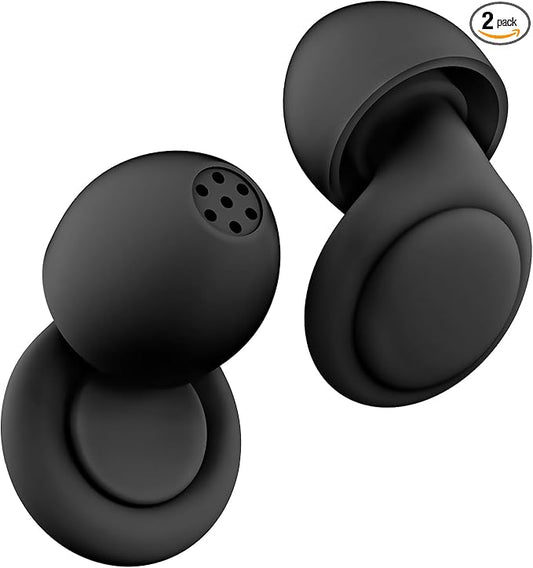 2 Noise Cancelling Ear Plugs, Beinkap Sleeping Earplugs with 12 Silicone Soft Reusable Ear Tips for Social Gatherings, Wor...