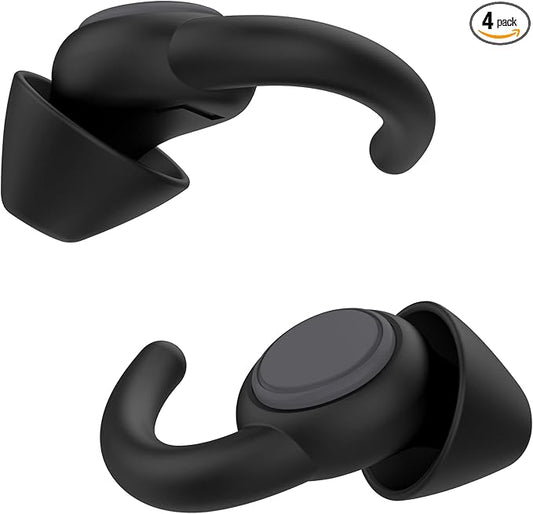 Afflatus Ear Plugs for Sleeping Noise Cancelling, 2 Pairs (S+L) Comfortable Reusable Noise Reduction Ear Plugs, Earplugs f...