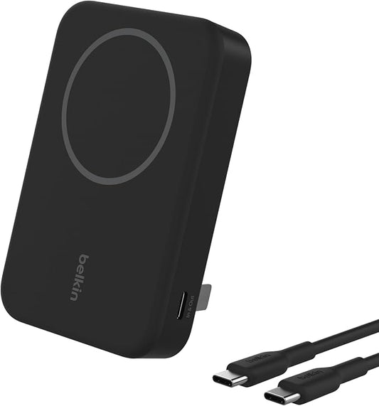 Belkin Portable Charger, Wireless Power Bank 15W 10000 mAh w/ Qi2, MagSafe Charger + Built-in Pop-up Kickstand - iPhone 1...