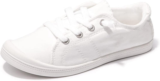 Women's Slip On Canvas Sneaker Low Top Casual Walking Shoes Classic Comfort Flat Fashion Sneakers