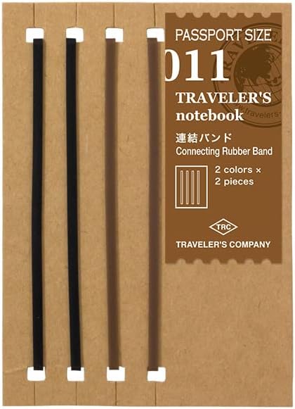 DESIGNPHIL 14335006 Traveler's Notebook, Refill, Connecting Band, Pack of 2, Passport Size