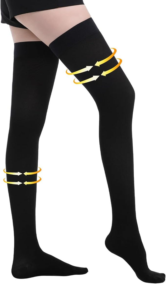 Myshear Medical Compression Stockings for Women and Men, 20-30 mmHg Thigh High Compression Socks, Closed Toe Graduated Com...