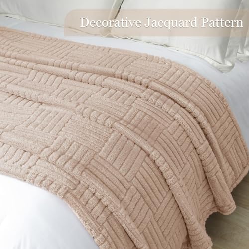 Whale Flotilla Lightweight Fleece Throw Blanket for Couch, Fuzzy Soft Blankets with Decorative Jacquard Pattern for All Se...