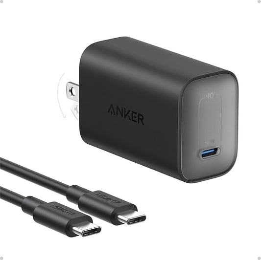 Anker Nano Charger, 100W Foldable Type C Charger for iPhone 17 Series, and All USB C Devices, 6FT USB-C Cable Included, Co...