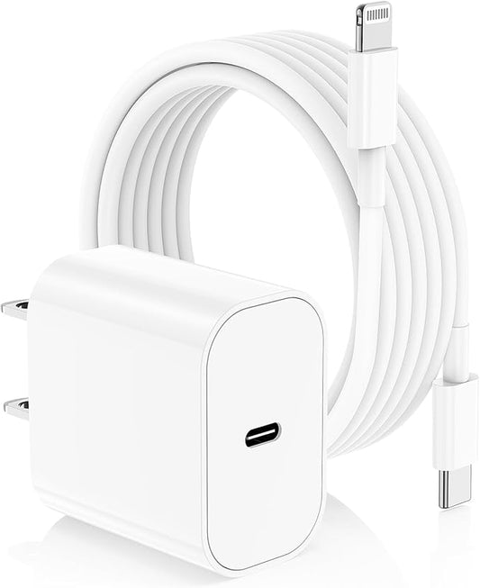 iPhone Fast Charger,Type C Wall Charger Block Plug and 10ft USB C to Lightning Charging Cable Cord Long,Power Adapter Cube...