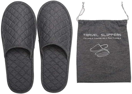 ITODA Portable Travel Slipper Spa Hotel Open Toe Sandals Non Disposable Foldable Shoes Guest Indoor House Room Business Tr...