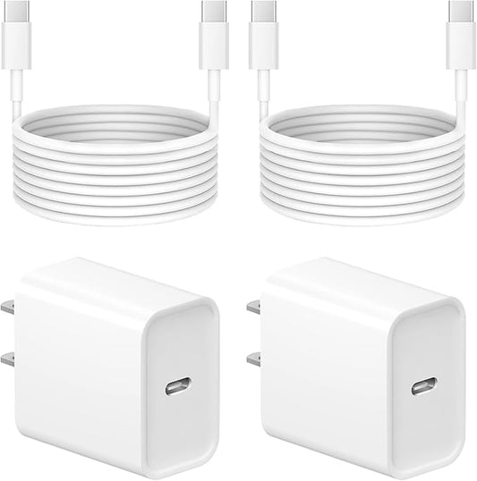 iPhone 17 16 15 Charger Fast Charging - 2 Pack 20W USB C Charger Block with 6FT Type C Cable Compatible with iPhone 17/17 ...