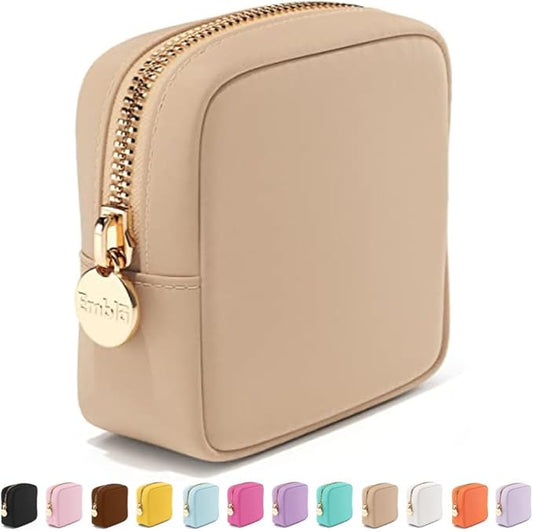 Embla Makeup Bag Travel Cosmetics Pouch and Toiletry Bag, Nylon Zipper Pouch Purse, Cute Make Up Organizer Storage Tote fo...