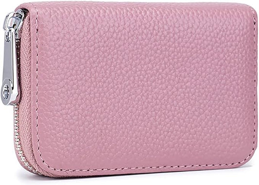 EASTNIGHTS RFID Credit Card Holder Genuine Leather Credit Card Wallet with Zipper | RFID, with Zipper