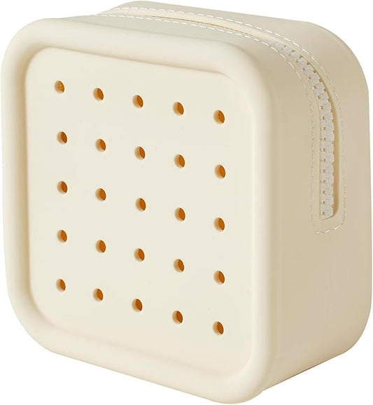 RSRSLEII Silicone Makeup Bag with Holes, Small Waterproof Travel Cosmetic Bag, Stylish Travel Toiletry Pouch, Multi-Purpos...