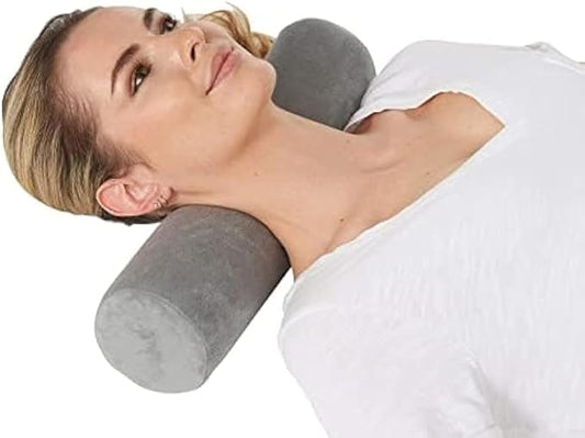 AllSett Health Cervical Neck Roll Memory Foam Pillow, Bolster Pillow, Round Neck Support for Sleeping | Bolster for Bed, L...