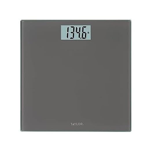 Taylor Digital Scales for Body Weight, 400 LB Capacity, Auto On and Off Scale, 11.8 x 11.8 Inches, Charcoal Grey
