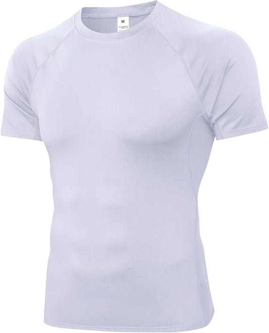 YEL Compression Shirt Men Short Sleeve T-Shirt Top Baselayer Undershirts for Workout Gym Football Basketball Cool Dry
